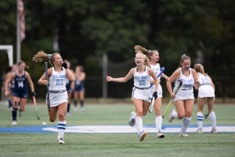 West Morris celebrates goal during the field hockey game between Chatham and West Morris at Haas Field in Chatham