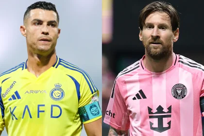 Cristiano Ronaldo with Lionel Messi