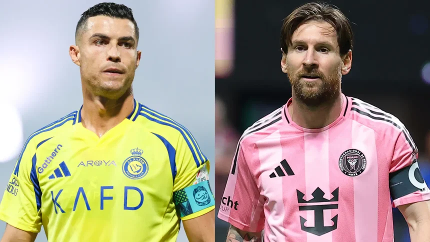 Cristiano Ronaldo with Lionel Messi