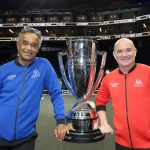 Andre Agassi and Yannick Noah