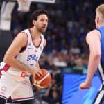 Vasilije Micic in attack at FIBA EuroBasket 2025